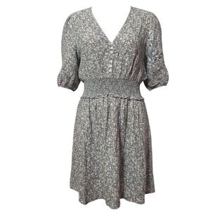 NWOT Rails May Bellflower Blue Floral Smocked Cottagecore Boho Mini Dress Size S
